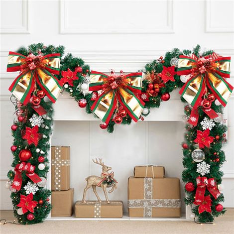 Grand nœud de Noël pour décoration de fenêtre, pendentif pour sapin de Noël, ornements (1/5)