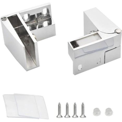 Charnière Porte Verre - 100 mm - Charge Max 40 kg - Pour Portes En Verre Trempé - 1 Paire (1/4)
