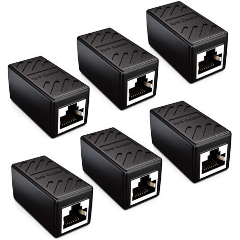 Koppler Kabelstecker Netzwerkkabel Patchkabel Ethernetkabel geschirmter Modularadapter 2x RJ45 Buchse DSL LAN schwarz (1/5)
