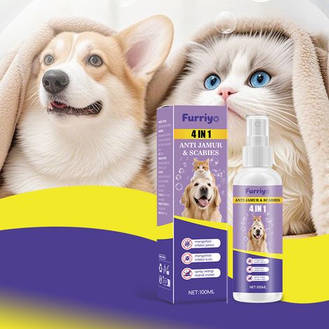 Shampoing sans rinçage pour animaux, désodorisant, anti-démangeaisons, protecteur, antibactérien, anti-puces et anti-poux 4 en 1 -- Shampoing protecteur sans rinçage pour animaux 100 ml (1/4)