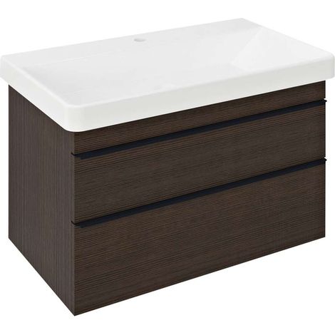 Sapho Sitia - Mueble lavabo 76x50x44 cm, 2 cajones, pino rústico SI080-1616 (1/5)