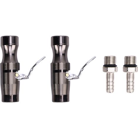 Mandrin d'air de verrouillage 300 PSI 1/4 pouces FNPT, robuste, à flux fermé, en laiton, verrouillage droit sur pneu pour compresseur de jauge de gonflage, noir