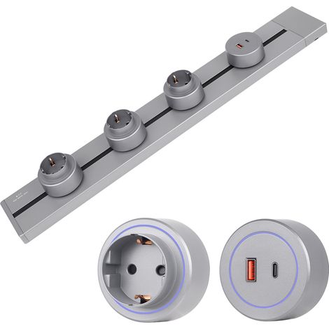 Rail d'alimentation - Blanc - 60 cm - Multiprise (1/5)