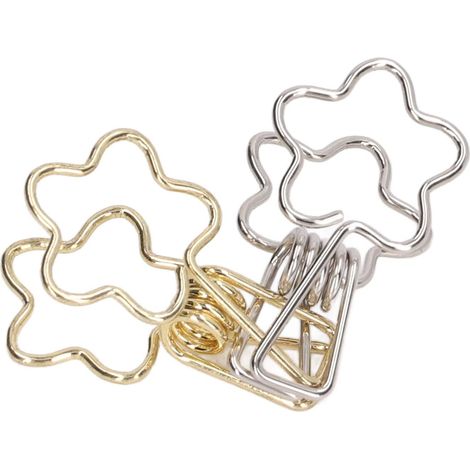 Pinces à reliure Changor en métal robuste, forme de fleur dorée (1/5)