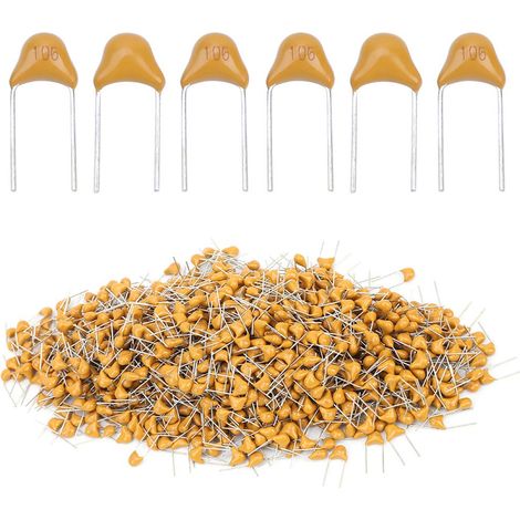 1000 pièces 10uF 106 condensateur monolithique, 5.08mm DC50V 10% Kit de condensateur céramique monolithique multicouche (1/5)