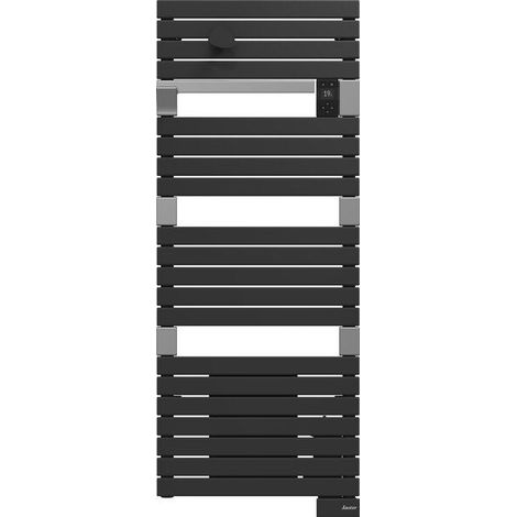 Sauter – Sèche-serviettes électrique soufflant 1750W – Dimensions h140,5 x l55 cm – Acier anthracite – Programmation hebdomadaire