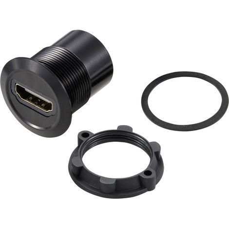 TRU COMPONENTS TC-11980464 HDMI Panel-Adapter Buchse HDMI-Buchse - HDMI-Buchse Schwarz Inhalt: 1 S (1/2)