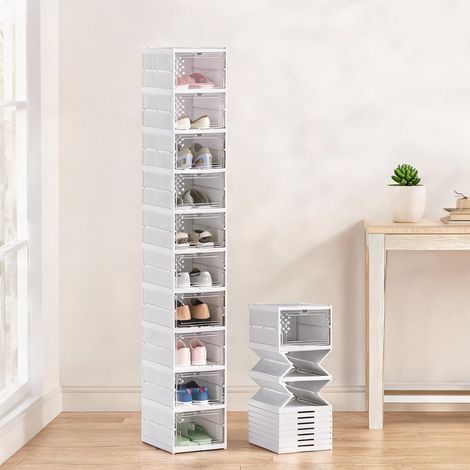 Meuble à chaussures pliable en plastique 88,9 x 66 x 442 cm (1/5)