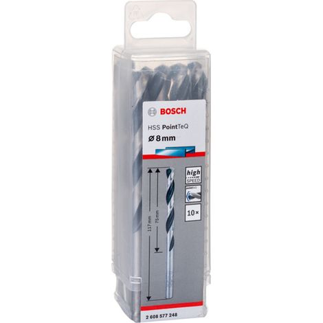 Bosch 10x HSS PointTeQ DIN 338 8 x 75 x 117 mm - 2608577248