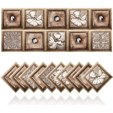 20 autocollants carrelage rétro (20,15x15cm), salle de bain et cuisine DIY imperméable et résistant à l'huile, style marocain (1/5)
