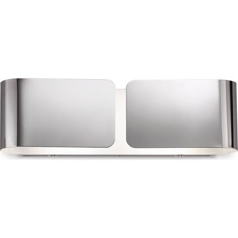 Ideal Lux Clip - Grande applique murale d'intérieur à 2 ampoules, chrome, E27