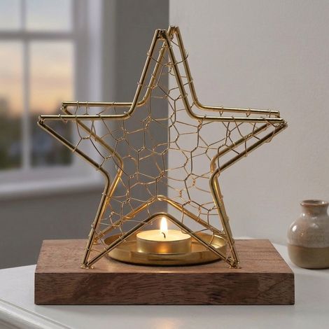 Celestial Gold Star Wire Candle Holder (1/2)