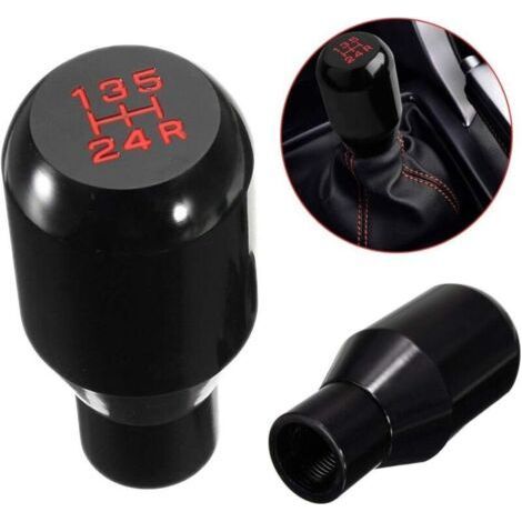 Saline Shifter Adaptateur Universel 5 Vitesses Manuel en Métal Chrome Chrome Pommeau Levier Bâton Stylo Poignée Tête Voiture Style Accessoires(Noir) (1/5)