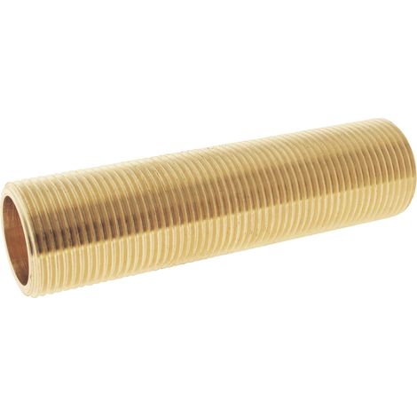 Tube fileté laiton brut à visser - Mâle 20/27 - Longueur 10cm - Sachet 2 pièces (1/2)
