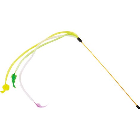 Giallo, Verde e Viola - Stuzzicagatto con frange e piume per gatti (1/2)