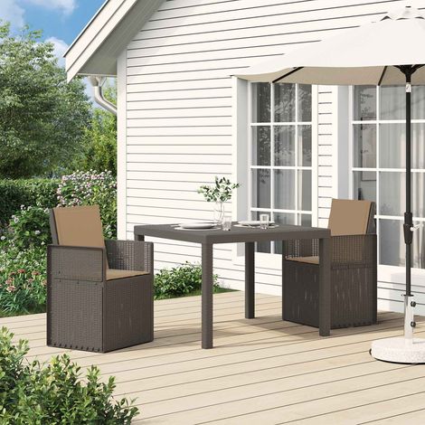Sillas de comedor de jardín 2 pcs Gris Claro y Taupe PP