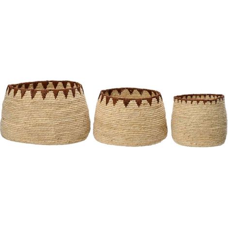 Cesta in giacinto intrecciato con decoro brown Media (1/2)
