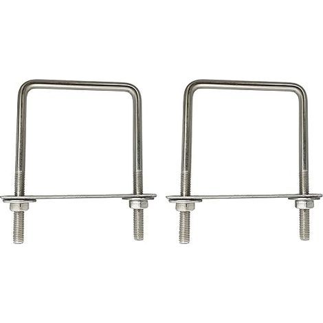 Boulons En U Carré M8 80mmx120mm U-Bolts, Diamètre intérieur 80mm, U-Boulons En Acier Inox Avec écrou Et Plaque De Cadre, Boulon En U Pour Fixation De Planches Et Tuyaux (M8-80x120mm) (1/5)