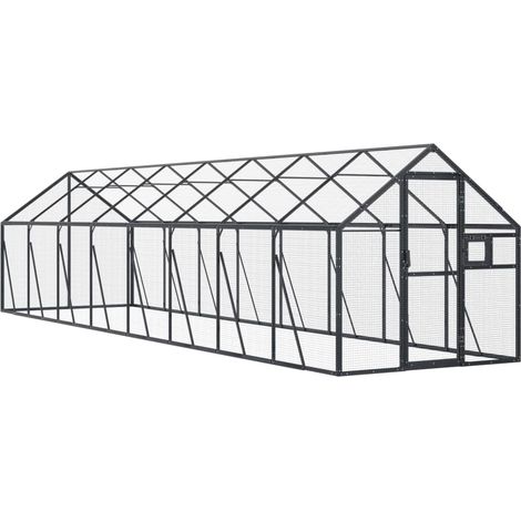 Gabbia per uccelli da voliera 179 x 8 x 185 m alluminio antracite 020045636