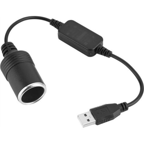 Convertisseur USB A mâle vers prise allume-cigare femelle 12 V - Port USB pour GPS Dashcam (1/5)