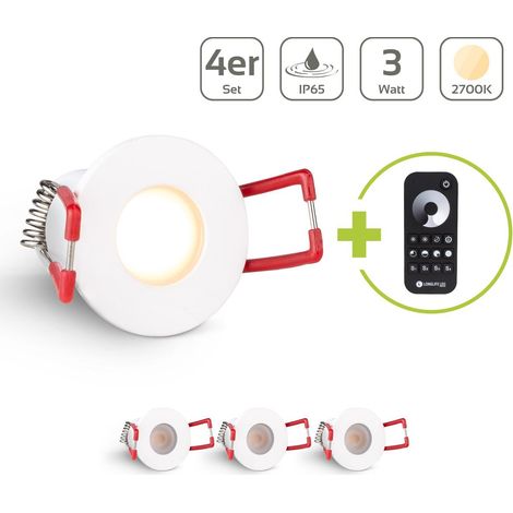 Einbaustrahler Mini Livorno 3W 2700K IP65 - Farbe: weiß - Anzahl: 4x (1/5)