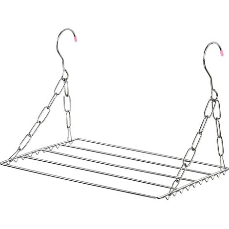 Cintre à chaussettes en S Inox 40cm Crochet de raccordement Acier inoxydable résistant Séchage rapide (1/5)