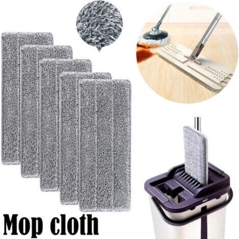 5-teiliger Mikrofaser-Wischmoppkopf für Bodenwischer, Ersatz-Reinigungsbezug, Wischmoppkopf für Flachwischer, Mikrofaser-Reinigungstücher/Reinigungspads 33 x 12 mm