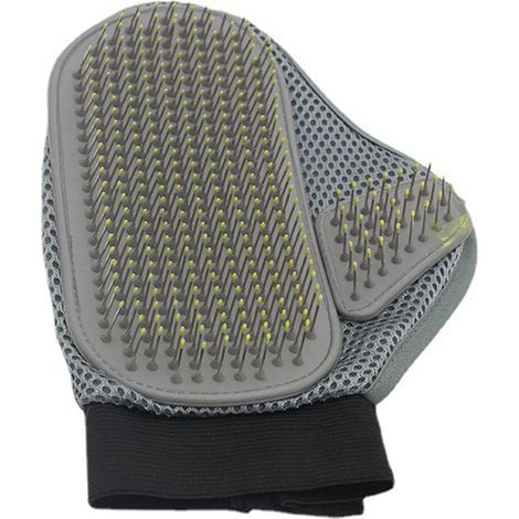 Lot de 2 gants de massage et de toilettage pour animaux, permettant de brosser et masser tout en retirant les poils morts (1/5)