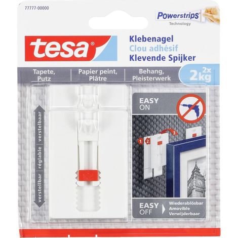 Tesa Gancho Adhesivo Ajustable Rojo y Blanco