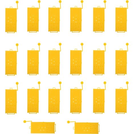 Lot de 20 cages à reines en plastique jaune, boîte de capture, outil de transport pour l'apiculture, matériel d'apiculture (1/5)