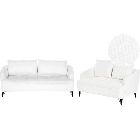 Sofa Set 5-Sitzer HOBRO Bouclé Weiß