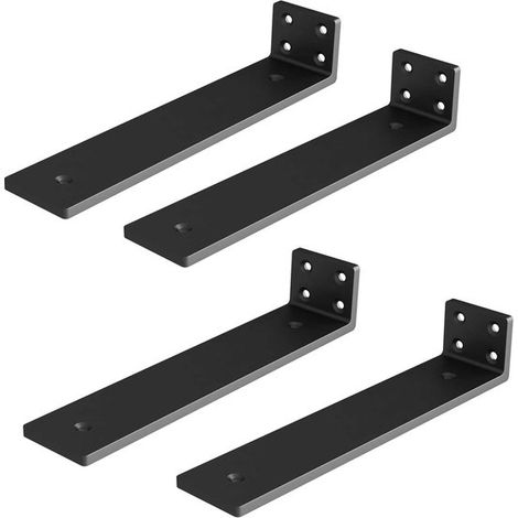 Set di 4 staffe per mensole, staffe a muro robuste, staffe per mensole a scomparsa, staffe per mensole sospese, staffe per mensole in metallo, staffe a L da 4 mm di spessore per pareti (1/5)