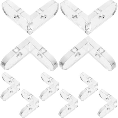 Équerres D'angle pour Fixation Solide en Acrylique Transparent Lot de 15 Clips Amovibles L-forme, Support Polyvalent pour Bureau et Emballage (1/5)