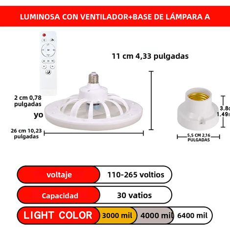 Deckenventilator mit Fernbedienung und LED-Lichtkonverter (E27-Fassung) für Schlaf- und Wohnzimmer – moderne Wohnraumbeleuchtung (1/5)