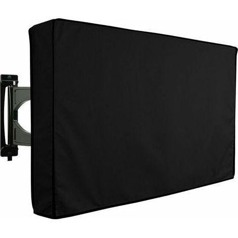 Abri TV extérieur (76-81 cm), pour terrasse et jardin, écran et téléviseur - Imperméable et durable - Noir - Compatible avec support ou fixation murale. (1/5)