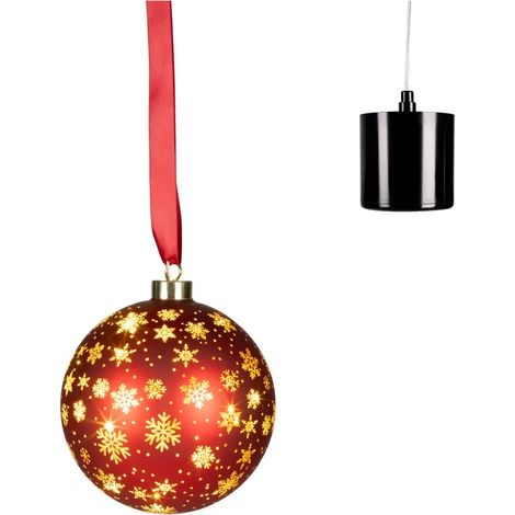 Sfera natalizia rossa con LED Ø14 cm (1/4)