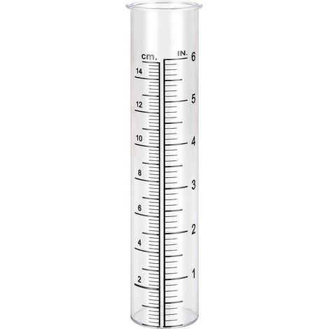 Pluviomètre en verre de 15 cm (6 pouces) avec graduations en pouces et en centimètres pour jardin extérieur, transparent (1/5)