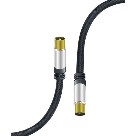 Câble d'Antenne Karma RDM CL123 M/F 3,0 M Noir Or avec Adaptateur M/M