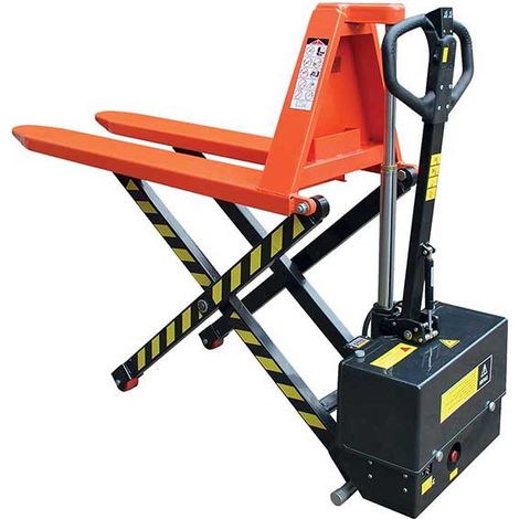 Tranpalette haute levée électrique avec fourches 1140x520mm 1T - Maintien de la charge en hauteur - Ergonomie - JE5210 (1/5)