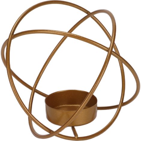 Porte-bougie en métal candélabre doré foncé pour centre de table déco maison (1/5)