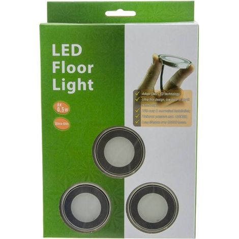 Lotto 6 faretti LED da incasso Ø58x9mm 0,5W 12V-DC IP67 -