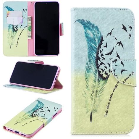 Coque Xiaomi Redmi Note 7, avec Support PU Cuir Portefeuille Etui Protection Housse Xiaomi Redmi Note 7 (6.3\") - Plume (1/4)