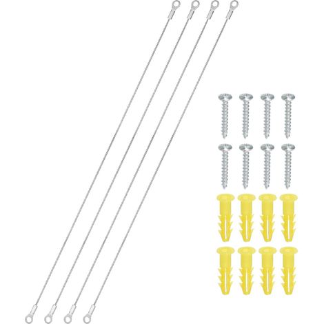 4 Pack Attache De Porte D'Armoire 30cm Câble Limiteur 2mm Dia (1/5)
