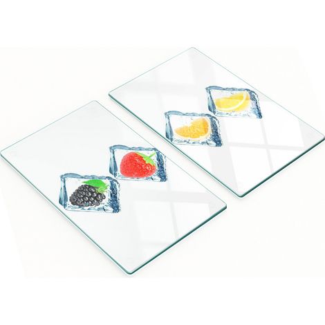 Tablas de cortar de cristal para cocina con dibujos de cubos de fruta 2x30x52 cm (1/5)