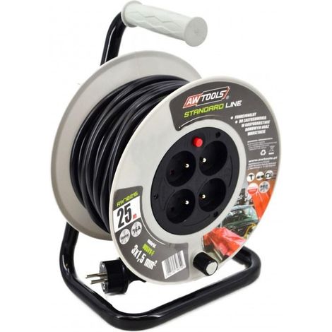 Awtools Trommelverlängerung 30 m schwarz 16 A 3680 W