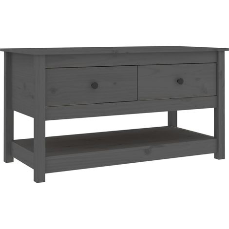 Maison Exclusive - Couchtisch Grau 102x49x55 cm Massivholz Kiefer