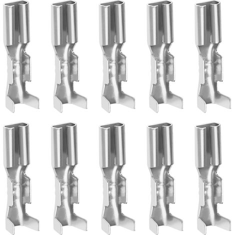 100pcs Mini Interrupteur à Bascule pour Haut-Parleur Auto Raccord Rapide Femelle 2.2mm à Sertir Cosse Lame, Argent (1/5)