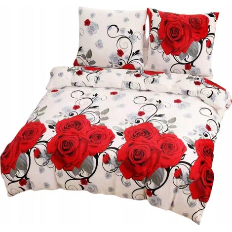 Parure de lit polaire Parylux « Roses de la Passion », housse de couette 1 pièce 140 x 200 cm (1/3)