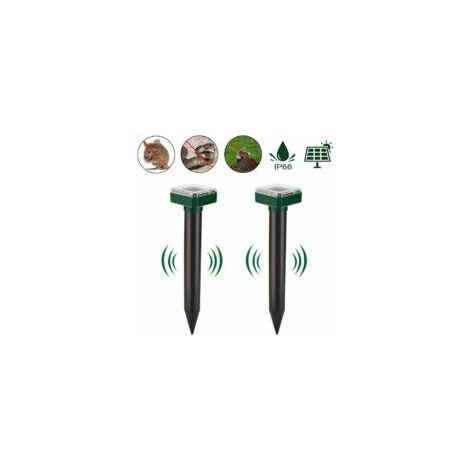 Répulsif solaire ultrasonique anti-campagnols pour la lutte contre les taupes et autres nuisibles, indice de protection IP56, pour le jardin, lot de 2 (1/5)