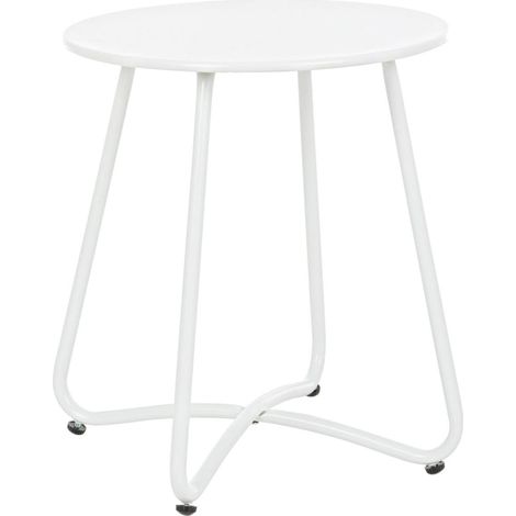 Tavolino da caffe "Wissant" per lettino da esterno e giardino in acciaio con vassoio -Ø 46 x h 52 cm / Antracite (1/5)